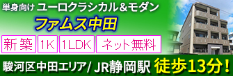駿河区中田 単身向け 新築賃貸マンション　1K/1LDK