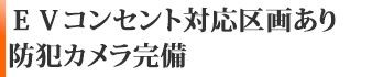 ＥＶコンセント対応区画あり　防犯カメラ完備
