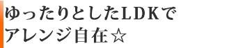 ゆったりとしたLDKでアレンジ自在☆