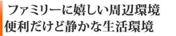 ファミリーに嬉しい周辺環境！便利だけど静かな生活環境♪